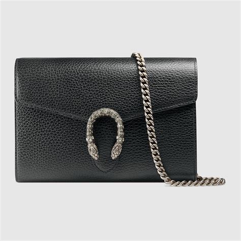 gucci dionysus black leather mini